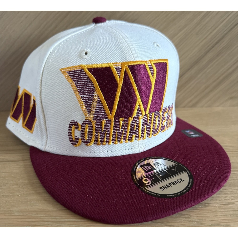 New Era 9Fifty Snapback Hat Washington Commanders White‎ Basic Adjustable Cap